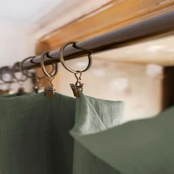 Rideau|EMINZA Rideau gaze de coton ajustable (280 x max 300 cm) Gaïa Vert romarin