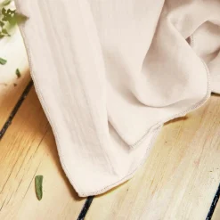 Rideau|EMINZA Rideau gaze de coton ajustable (180 x max 300 cm) Gaïa Rose poudré