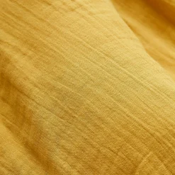 Rideau|EMINZA Rideau gaze de coton ajustable (140 x max 300 cm) Gaïa Jaune safran