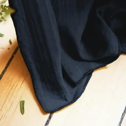 Rideau|EMINZA Rideau gaze de coton ajustable (280 x max 300 cm) Gaïa Bleu nuit