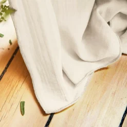 Rideau|EMINZA Rideau gaze de coton ajustable (280 x max 300 cm) Gaïa pampa Beige