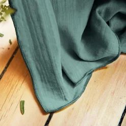 Rideau|EMINZA Rideau gaze de coton ajustable (280 x max 300 cm) Gaïa Bleu canard