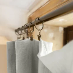 Rideau|EMINZA Rideau gaze de coton ajustable (140 x max 300 cm) Gaïa Gris nuage Gris clair