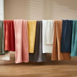 Rideau|EMINZA Rideau gaze de coton ajustable (180 x max 300 cm) Gaïa Vert tilleul