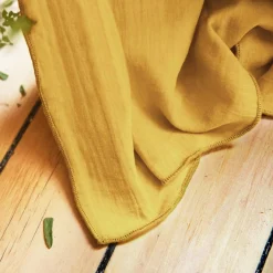 Rideau|EMINZA Rideau gaze de coton galon fronceur (180 x 240 cm) Gaïa Jaune safran