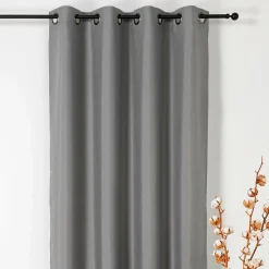 Rideau|LINDER Rideau ignifugé (135 x 240 cm) Double Natte Gris