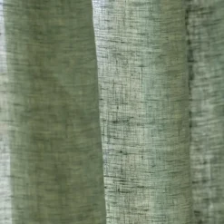 Rideau|EMINZA Rideau lin lavé ajustable (140 x max 270 cm) Louise Vert romarin