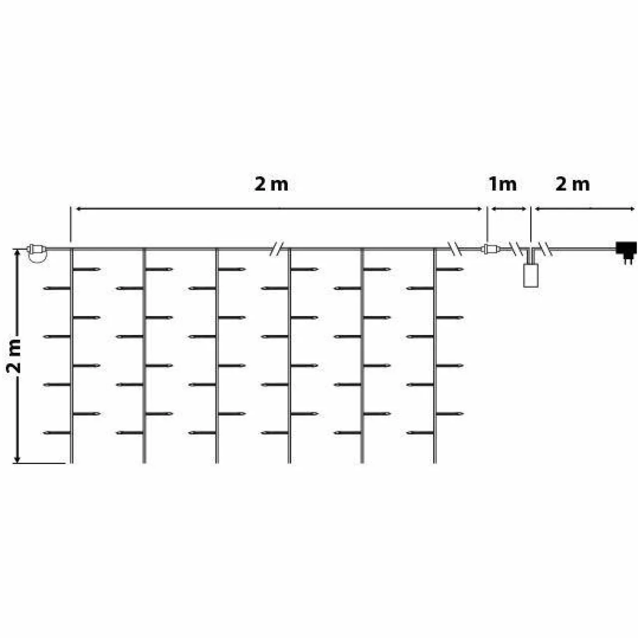Guirlande Lumineuse Grand Format|Guirlande Lumineuse|BLACHERE Rideau lumineux H2 m L2 m 96 LED Interconnectable Blanc chaud