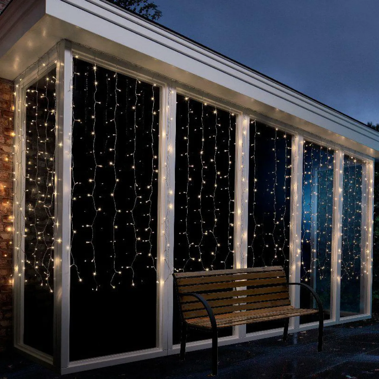 Guirlande Lumineuse Grand Format|Guirlande Lumineuse|KAEMINGK Rideau lumineux H1,50 m L2,25 m 240 LED Super chaser Blanc chaud