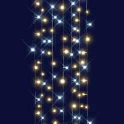 Guirlande Lumineuse Grand Format|Guirlande Lumineuse|BLACHERE Rideau lumineux H2 m L2 m 96 LED Interconnectable Flashing light Blanc chaud et froid Bicolore