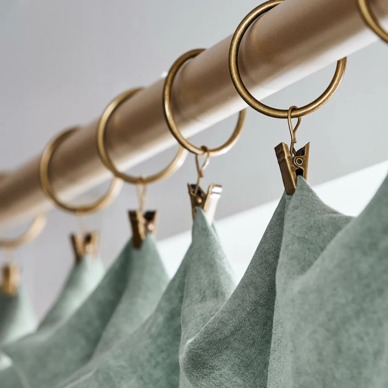 Rideau|EMINZA Rideau lyocell Tencel™ ajustable (140 x max 270 cm) Olivia Vert Eucalyptus