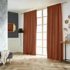 Rideau|EMINZA Rideau obscurcissant galon fronceur (140 x 260 cm) Dark Terracotta