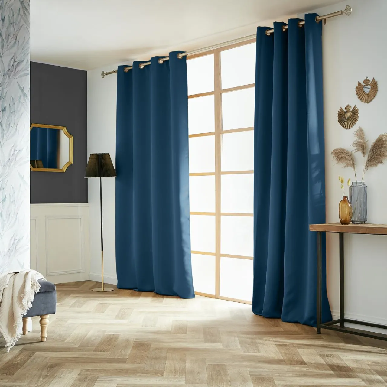 Rideau|EMINZA Rideau obscurcissant (140 x 280 cm) Dark Bleu pétrole