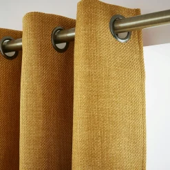 Rideau Thermique|Rideau|EMINZA Rideau obscurcissant thermique (140 x 180 cm) Alba Jaune moutarde