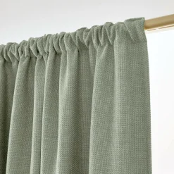 Rideau Thermique|Rideau|EMINZA Rideau obscurcissant thermique galon fronceur (180 x 260 cm) Alba Vert romarin