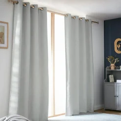 Rideau Thermique|Rideau|EMINZA Rideau obscurcissant thermique (140 x 240 cm) Alba Gris