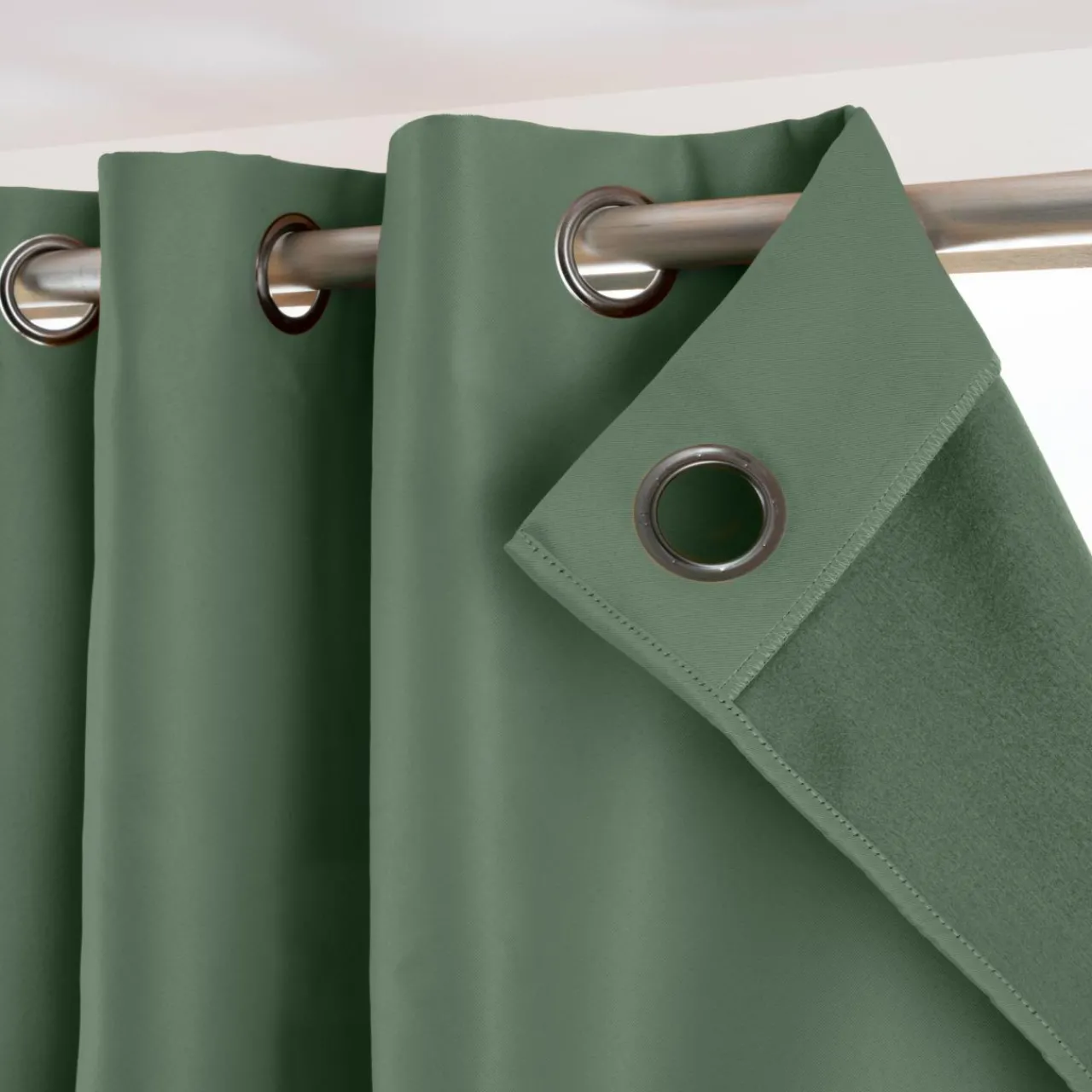 Rideau Thermique|Rideau|EMINZA Rideau obscurcissant thermique (180 x 260 cm) Calore Vert romarin