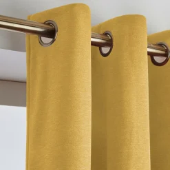 Rideau|EMINZA Rideau obscurcissant thermique (280 x 240 cm) Minuit Jaune ocre