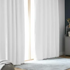 Rideau Thermique|Rideau|EMINZA Rideau obscurcissant thermique galon fronceur (180 x 260 cm) Alba perle Blanc