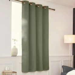 Rideau Thermique|Rideau|EMINZA Rideau obscurcissant thermique (140 x 180 cm) Calore Vert kaki