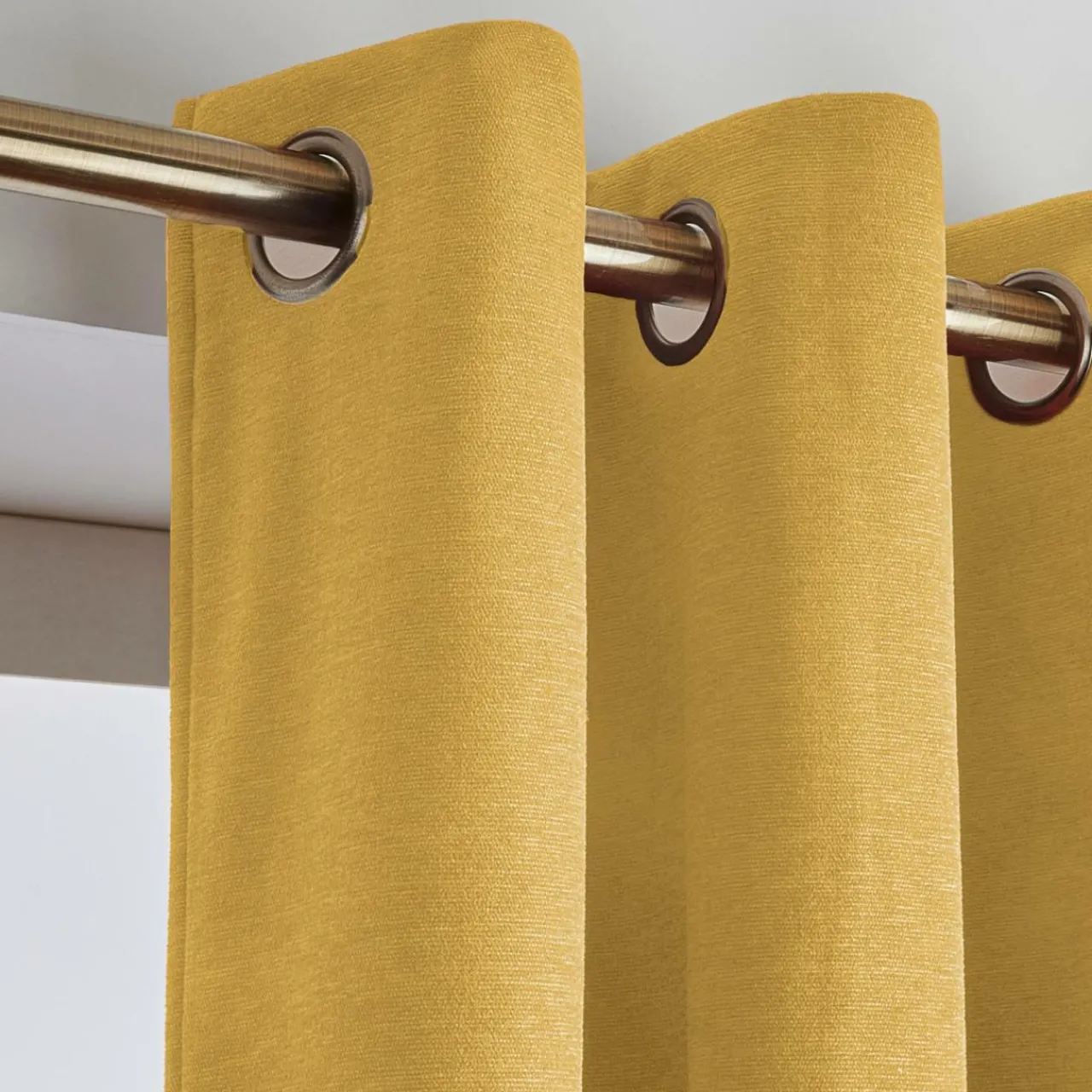 Rideau|EMINZA Rideau obscurcissant thermique (140 x 240 cm) Minuit Jaune ocre