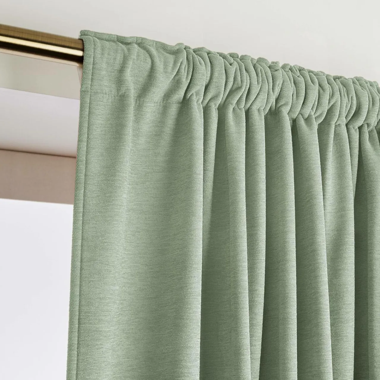 Rideau|EMINZA Rideau obscurcissant thermique galon fronceur (140 x 240 cm) Minuit Vert kaki