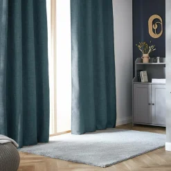 Rideau Thermique|Rideau|EMINZA Rideau obscurcissant thermique galon fronceur (180 x 260 cm) Alba Bleu