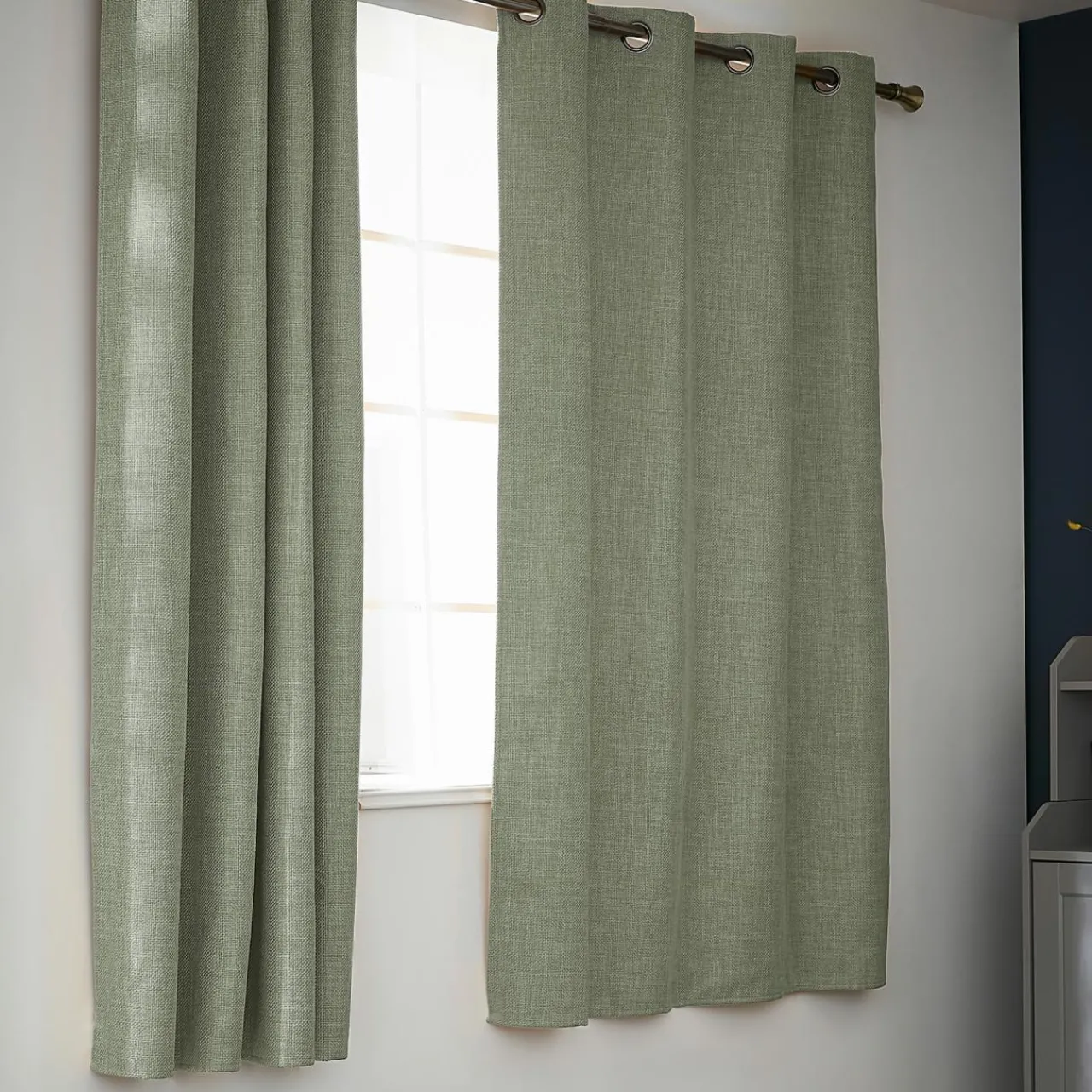 Rideau Thermique|Rideau|EMINZA Rideau obscurcissant thermique (140 x 180 cm) Alba Vert romarin