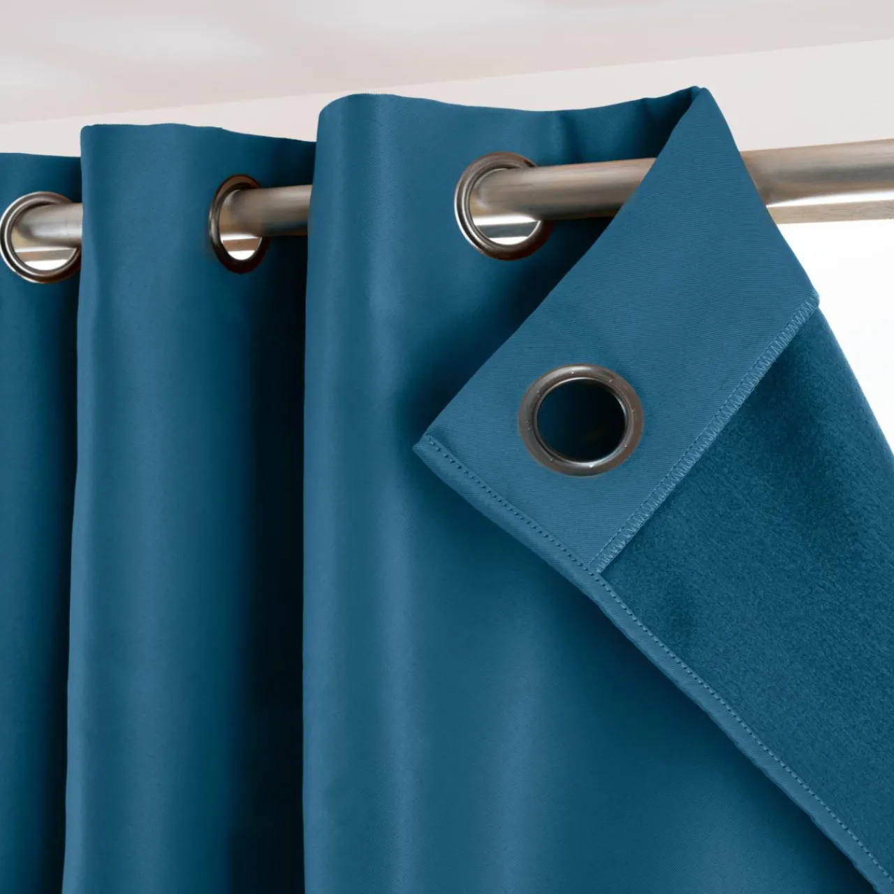 Rideau|Rideau Thermique|EMINZA Rideau obscurcissant thermique (180 x 260 cm) Calore Bleu pétrole