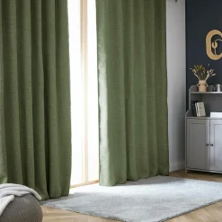 Rideau Thermique|Rideau|EMINZA Rideau obscurcissant thermique galon fronceur (180 x 260 cm) Alba Vert kaki