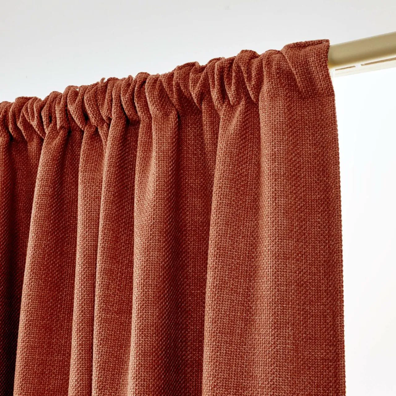 Rideau Thermique|Rideau|EMINZA Rideau obscurcissant thermique galon fronceur (140 x 240 cm) Alba Terracotta