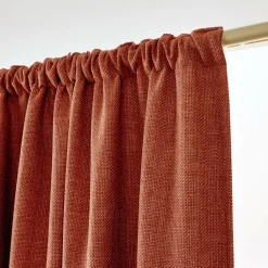 Rideau Thermique|Rideau|EMINZA Rideau obscurcissant thermique galon fronceur (180 x 260 cm) Alba Terracotta
