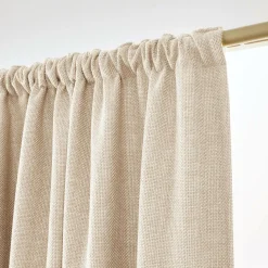 Rideau Thermique|Rideau|EMINZA Rideau obscurcissant thermique galon fronceur (180 x 260 cm) Alba grège Beige