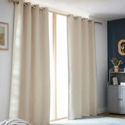 Rideau Thermique|Rideau|EMINZA Rideau obscurcissant thermique (140 x 280 cm) Alba grège Beige