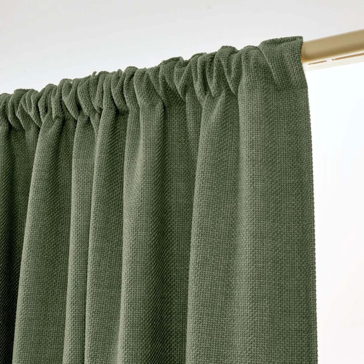 Rideau Thermique|Rideau|EMINZA Rideau obscurcissant thermique galon fronceur (140 x 240 cm) Alba Vert kaki