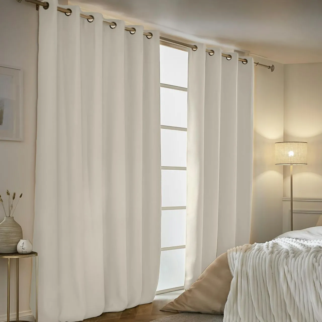 Rideau Thermique|Rideau|EMINZA Rideau obscurcissant thermique (180 x 260 cm) Calore Beige