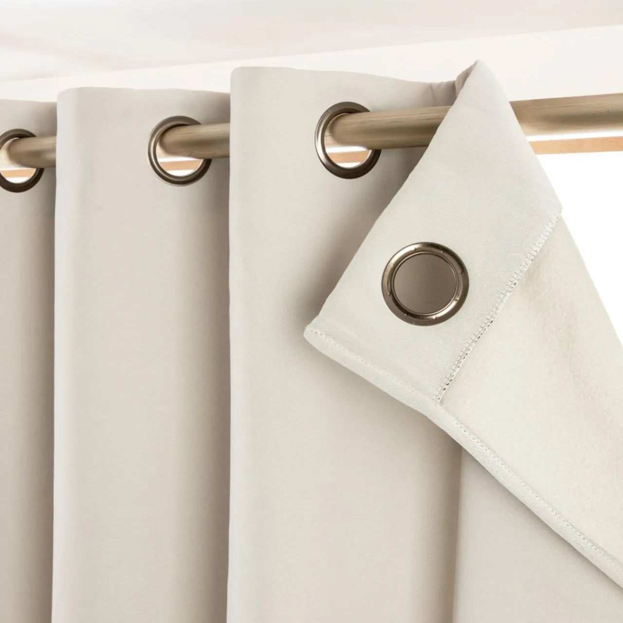 Rideau Thermique|Rideau|EMINZA Rideau obscurcissant thermique (180 x 260 cm) Calore Beige