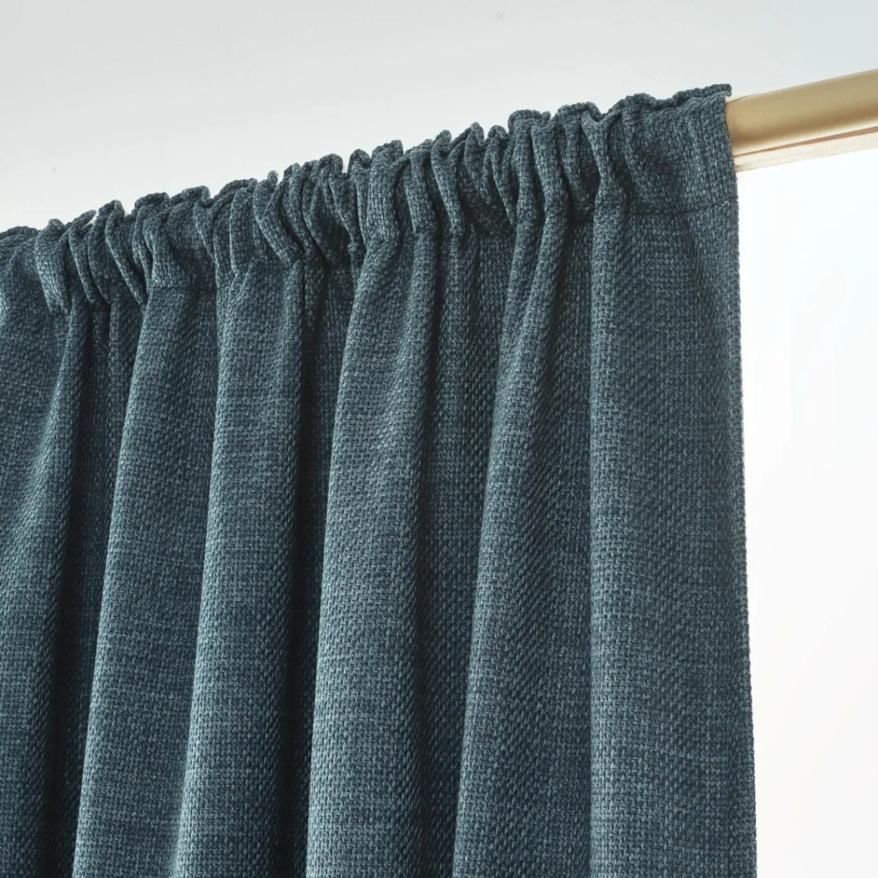 Rideau Thermique|Rideau|EMINZA Rideau obscurcissant thermique galon fronceur (140 x 240 cm) Alba Bleu