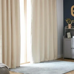 Rideau Thermique|Rideau|EMINZA Rideau obscurcissant thermique galon fronceur (140 x 240 cm) Alba grège Beige