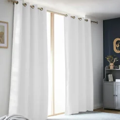 Rideau Thermique|Rideau|EMINZA Rideau obscurcissant thermique (140 x 240 cm) Alba perle Blanc