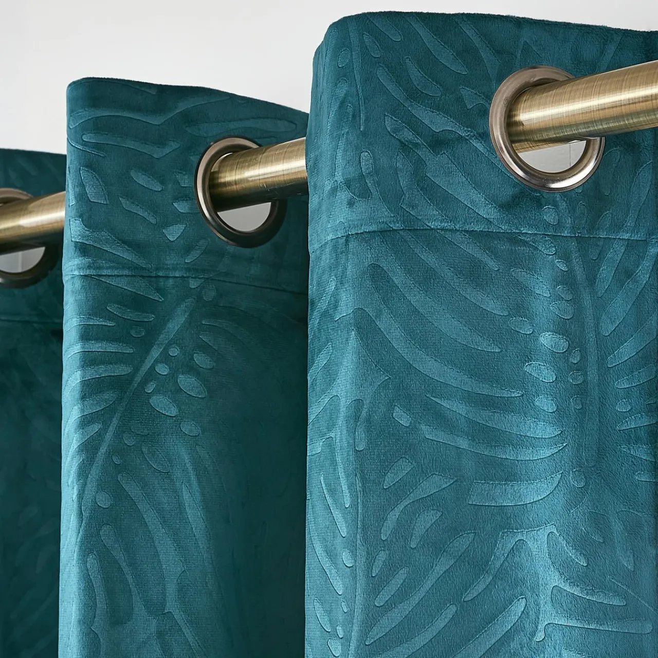 Rideau|EMINZA Rideau obscurcissant velours (180 x 260 cm) Fern Bleu pétrole