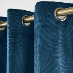 Rideau|EMINZA Rideau obscurcissant velours (140 x 180 cm) Fern Bleu marine