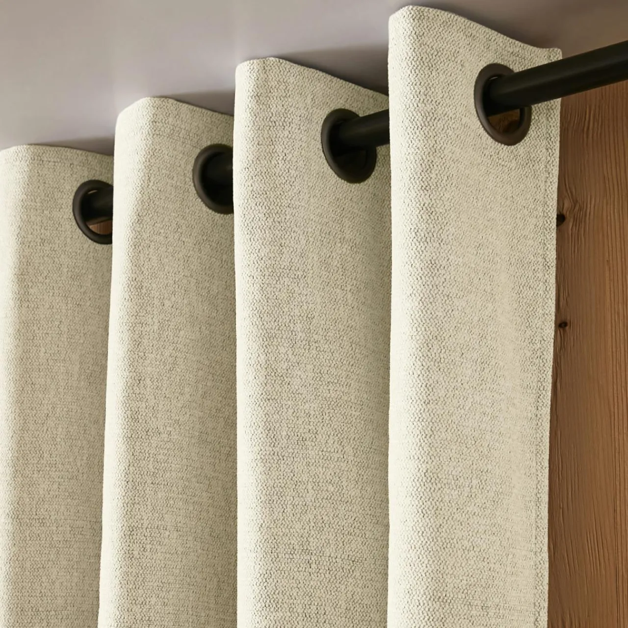 Rideau Thermique|Rideau|EMINZA Rideau occultant isolant Total Blackout (140 x 180 cm) Magnus Beige