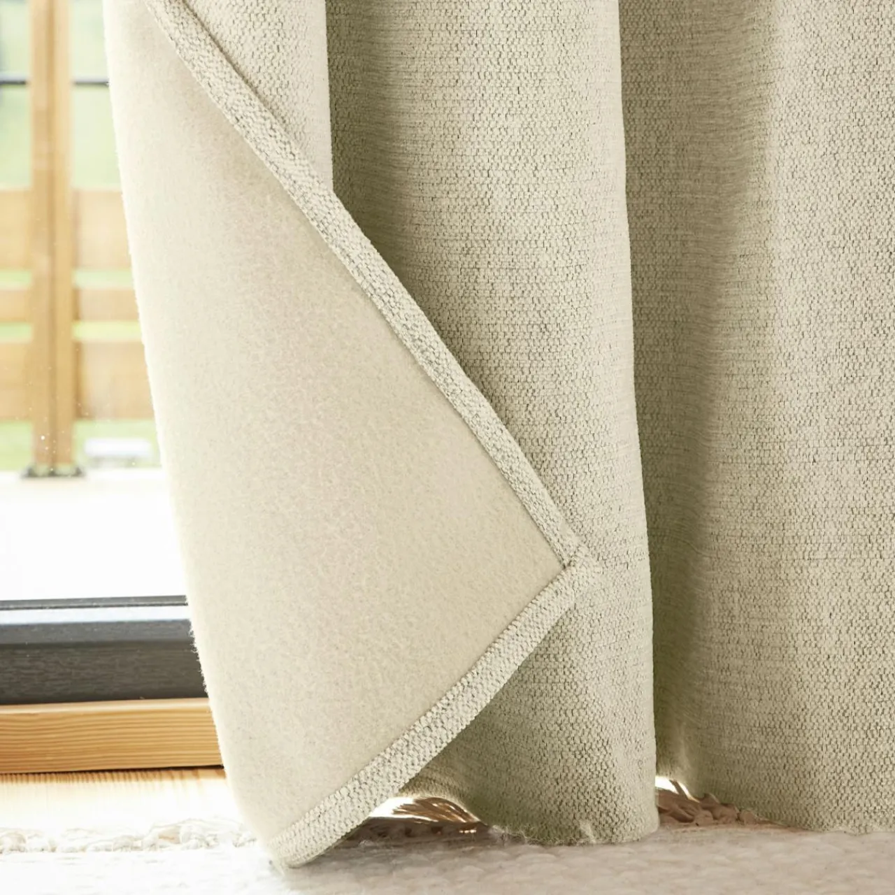 Rideau Thermique|Rideau|EMINZA Rideau occultant isolant Total Blackout (140 x 180 cm) Magnus Beige