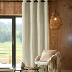 Rideau Thermique|Rideau|EMINZA Rideau occultant isolant Total Blackout (140 x 240 cm) Magnus Beige