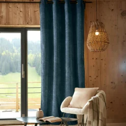 Rideau Thermique|Rideau|EMINZA Rideau occultant isolant Total Blackout (140 x 240 cm) Magnus Bleu nuit