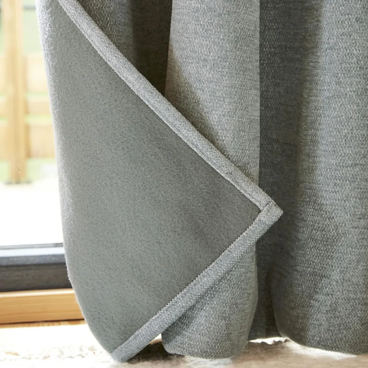 Rideau Thermique|Rideau|EMINZA Rideau occultant isolant Total Blackout (140 x 180 cm) Magnus titane Gris