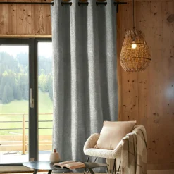 Rideau Thermique|Rideau|EMINZA Rideau occultant isolant Total Blackout (140 x 240 cm) Magnus titane Gris