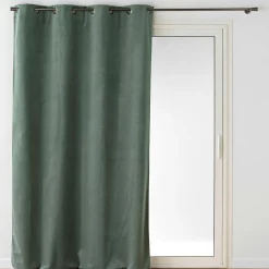 Rideau|douceur d'intu017drieur Rideau occultant velours (140 x 260 cm) Olympe Vert kaki