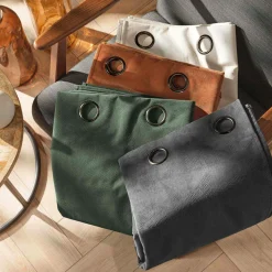 Rideau|douceur d'intu017drieur Rideau occultant velours (140 x 260 cm) Olympe Vert kaki